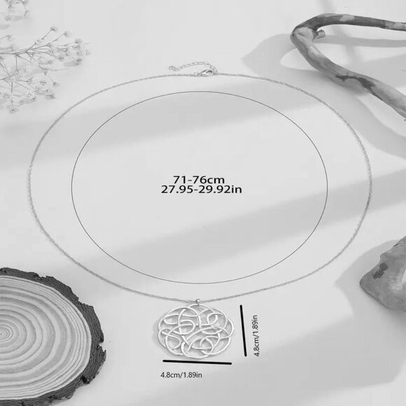 Necklace Celtic Knot Silver Viking Glam Trendy Y2K Elegant Stylish Statement NEW - Picture 3 of 3